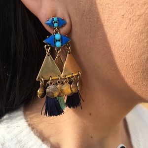 Blue Aztec Earrings